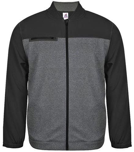 Badger Loose-Fit Victory Jacket, Adult (A2XL,AXL - Steel Heather), (A2XL -Carbon Heather)