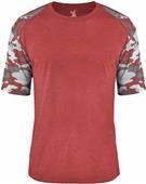 Badger Youth "Heather" Vintage Camo Sport T Shirt (Navy,Red,Royal)