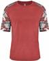 Badger Youth "Heather" Vintage Camo Sport T Shirt (YL - Red Heather)