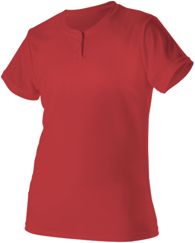 Womens & Girls 2-Button Inset Placket Henley Fastpitch Softball Jerseys. Decorated in seven days or less.