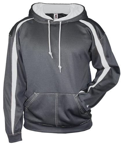 Loose Fit Fusion Hooded Sweatshirt, Adult ( AXS,AS- Carbon Heather/Lime)