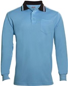 Adult Baseball Umpire Long Sleeve Polo Shirt (Black,Navy,Powder Blue)