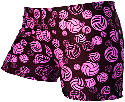 Gem Gear Volleyball Print Pink Compression Shorts