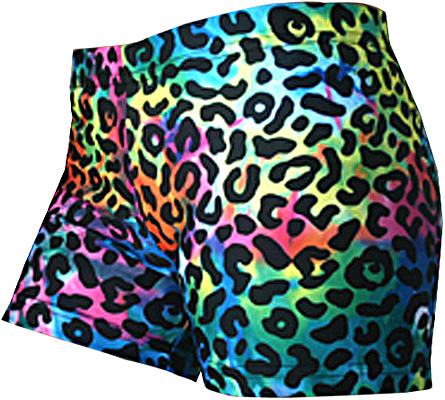 Gem Gear Tie Dye Compression Leopard Print Shorts