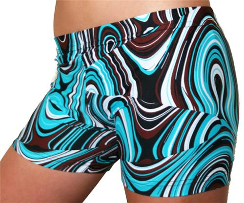 Gem Gear Compression Turquoise Twister Shorts
