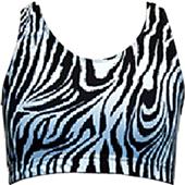 Gem Gear Blk/White Zebra Racer Back Sports Bra Gem Gear Blk/White Zebra Racer Back Sports Bra