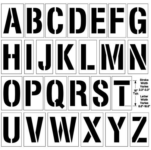 E205916 Newstripe Complete Alphabet Kit Stencils