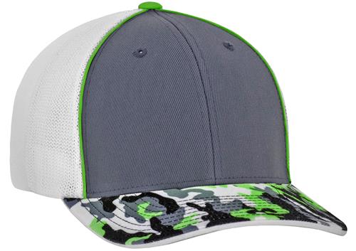 Pacific Headwear Glamo Mesh Trucker Cap Flexfit 402F. Embroidery is available on this item.