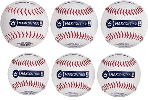 PowerNet MaxControl Baseballs Genuine Leather 6 Baseballs 1224