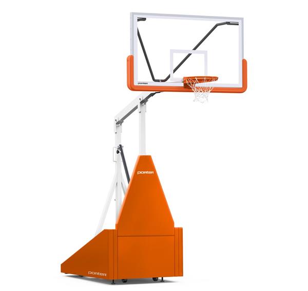 Porter 735 Competition Portable Basketball Backstop White Frame 5' Extension Basketball
