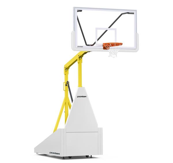 Porter 735 Competition Portable Basketball Backstop Yellow Frame 5' Extension Basketball