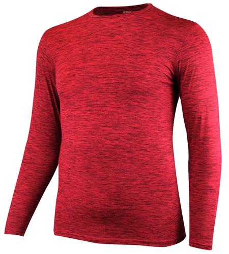 Ultra-Comfortable "Enhanced-Heather" Cooling Long Sleeve Crew T Shirt