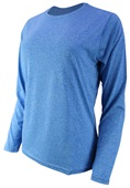 Women's Long-Sleeve Cooling Performance "HEATHER" Crew T Shirt (10-Heathers Available)