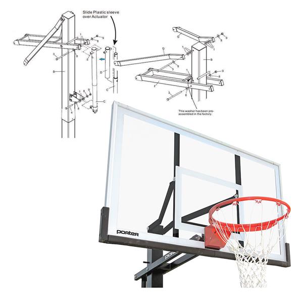 Porter Big Shot Collegiate Basketball Upright Extension Arm Assembly