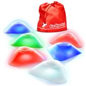 GoSports Modern Light Up Cones (6-Pack) CONE-LED-TRI-6