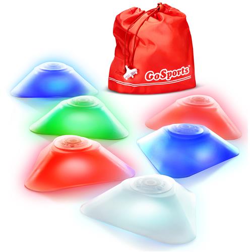 GoSports Modern Light Up Cones (6-Pack) CONE-LED-TRI-6