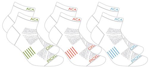 ACACIA Performance Pickleball 1/4 Length Ankle Socks - Set of 3 Pairs