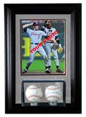 Perfect Cases Wall Mounted Double Baseball Display Case 8 x 10