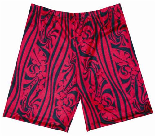 Fit 2 Win Miami Crazy Red Art Compression Shorts