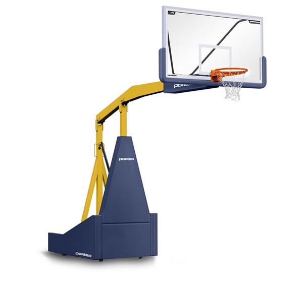 Porter 1135 Competition Portable Manual Backstop Basketball 8' Extension Navy Pad/Color Frame