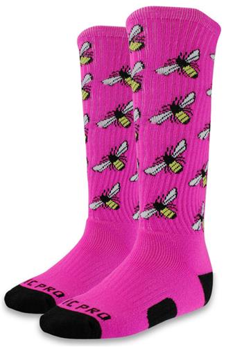 HONEY BEES - Cute Novelty Fun Design Knee-High Socks (1-Pair)