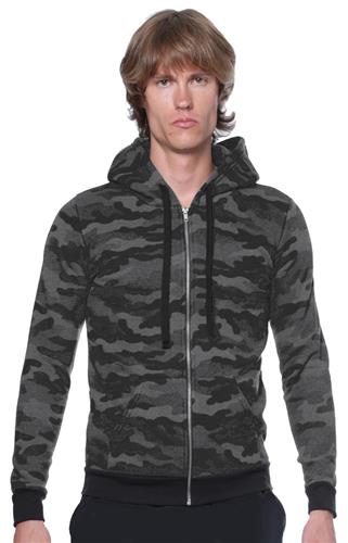 Royal Apparel Unisex Triblend Full Zip Camo Hoodie 25150VCM. Decorated in seven days or less.