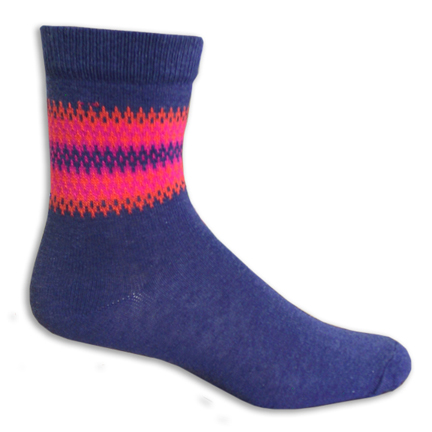 Closeout 3/4 Length Blue/Orange/Pink Socks PAIR