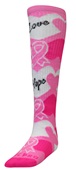 PINK RIBBON LOVE FAITH HEARTS - BREAST CANCER RIBBON Knee-High-Socks (1-Pair)