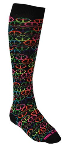 Fit 2 Win Peace Sign Over the Calf Crazy Socks