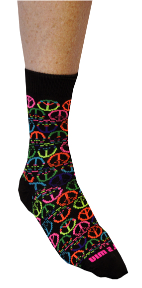 Fit 2 Win Peace Sign Crazy Crew Socks - Soccer Equipment and Gear