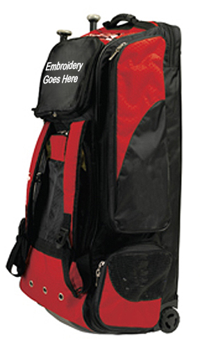 Martin Sports Baseball Deluxe Rolling Bags. Embroidery is available on this item.