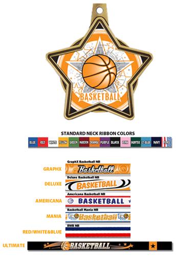 All-Star Insert Basketball Medals M-5501B. Personalization is available on this item.