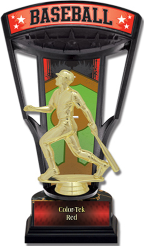 Hasty Home Run 9.25" Stadium Back Baseball Trophy. Personalization is available on this item.