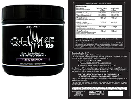 Quake 10.0 Pre-Workout Dietary Supplement Powder