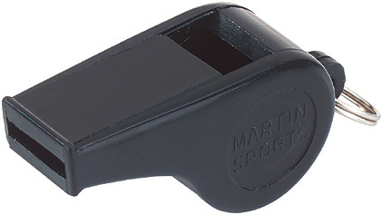 Martin Sports Large Black Plastic Whistles-Dozen