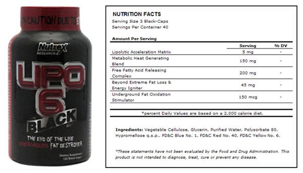 Nutrex Lipo 6 Black Strongest Fat Burner Caps