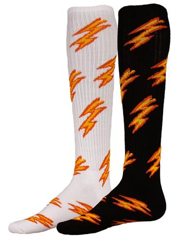 Adult Medium size: 9-11 (Black) Thunder/Lightning Bolt Athletic Socks