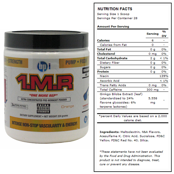 E22004 BPI 1.M.R. Orange PreWorkout Supplement