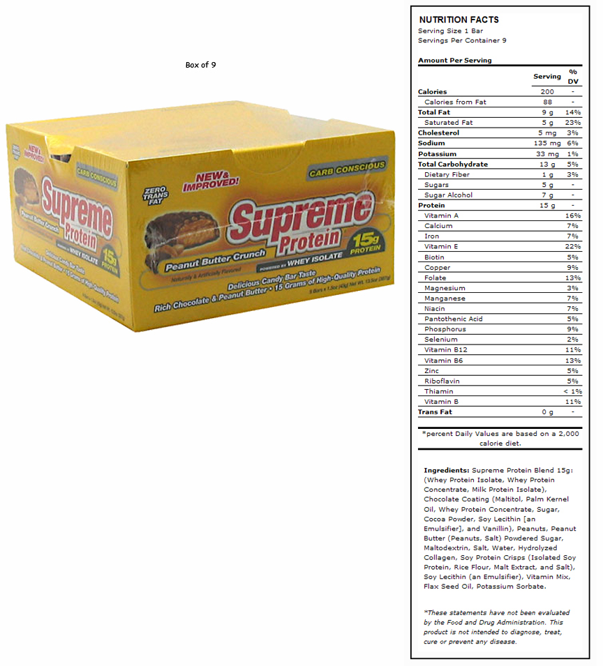 E22011 Supreme Protein Peanut Butter Crunch Protein Bars