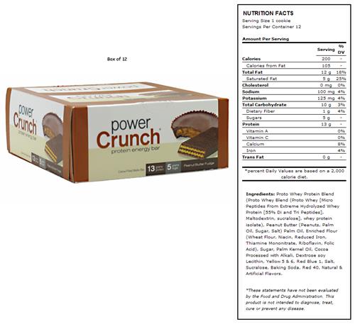 BNRG Power Crunch Peanut Butter Fudge Protein Bars