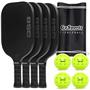 GoSports GS1 Fiberglass USAPA Pickleball Paddles Set of 4 with 4 Pickleballs