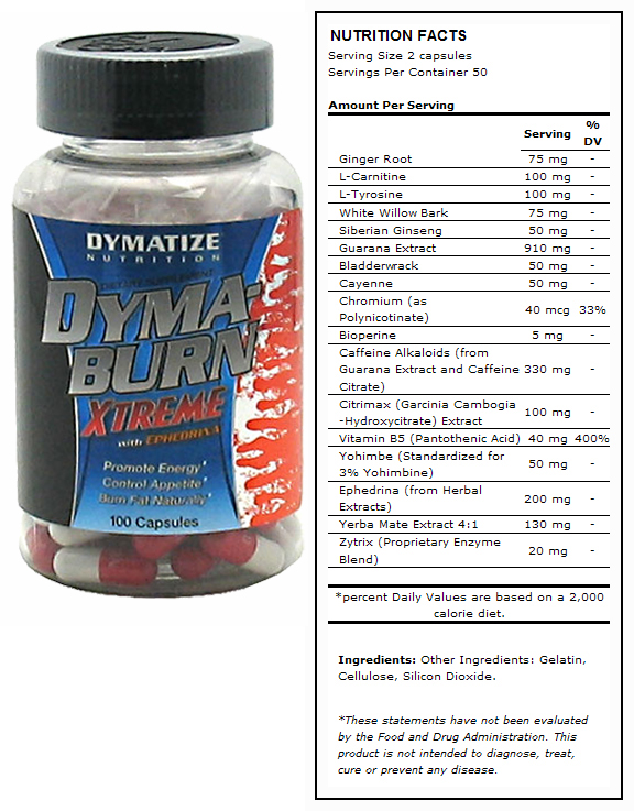 E22105 DYMATIZE DymaBurn Xtreme Fat Burner Supplements