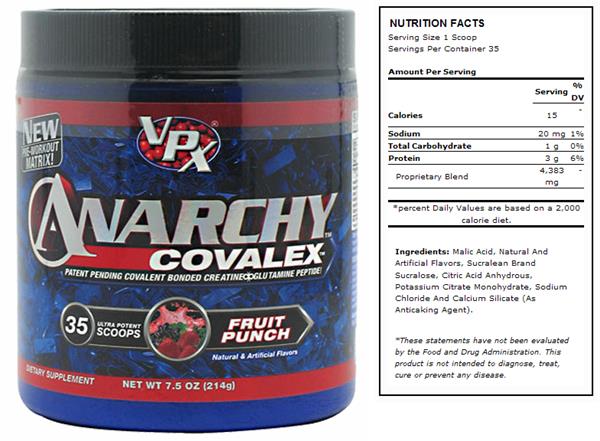 Vpx Anarchy Covolex Pre Workout Dietary Supplement Epic Sports