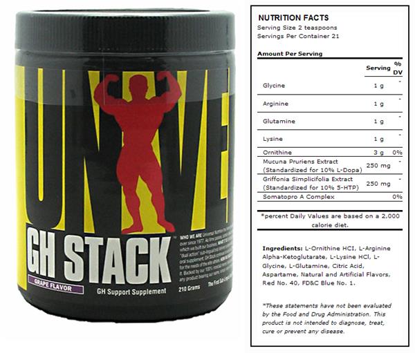 Universal Nutrition GH Stack Dietary Supplement - Soccer Equipment and Gear