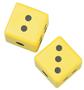 Champion Sports 3" Yellow Coated Foam Dice (Pair)