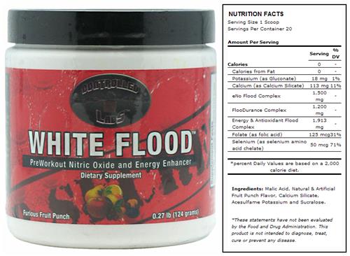 White Flood Fruit Punch Pre-Workout Supplement