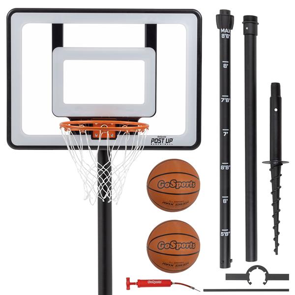 GoSports Post Up Portable Beach Basketball Hoop for Kids & Adults ...