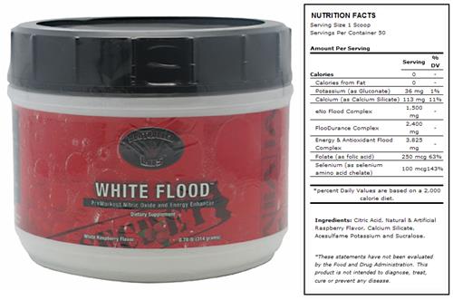White Flood Raspberry Pre-Workout Supplement