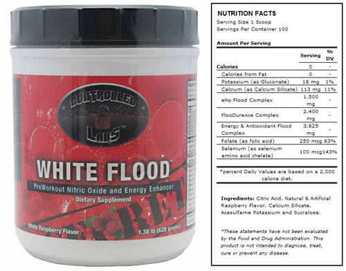 White Flood Raspberry Pre-Workout Supplement