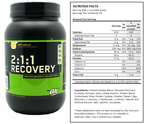 2:1:1 Recovery Vanilla Post-Workout Supplement